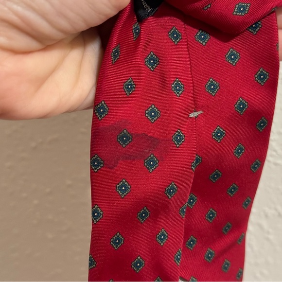 Christian Dior Vintage Italian Silk Red Tie - Picture 5 of 9